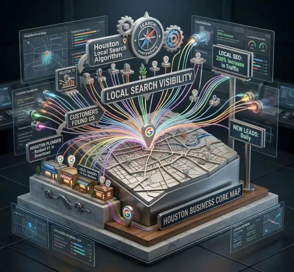 local SEO Houston strategy improving business visibility and customer leads